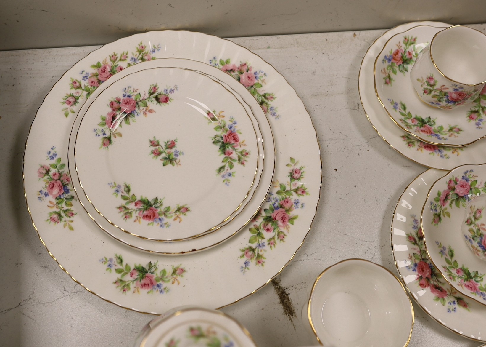 A Royal Albert Moss Rose tea service